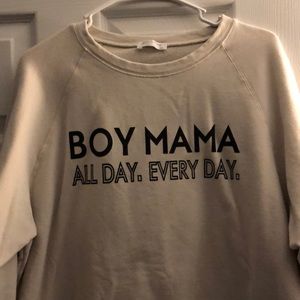 Cream boy mama sweatshirt